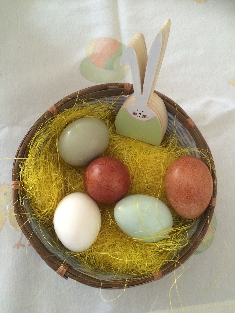 easter nest eggs in natural colors rabbit free photo