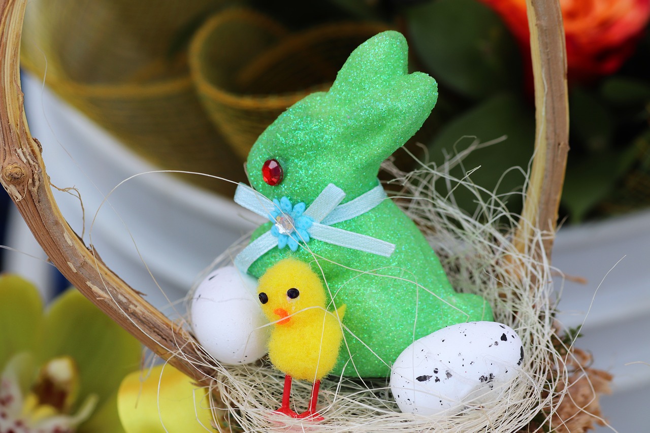 easter rabbit  chicken  traditional free photo