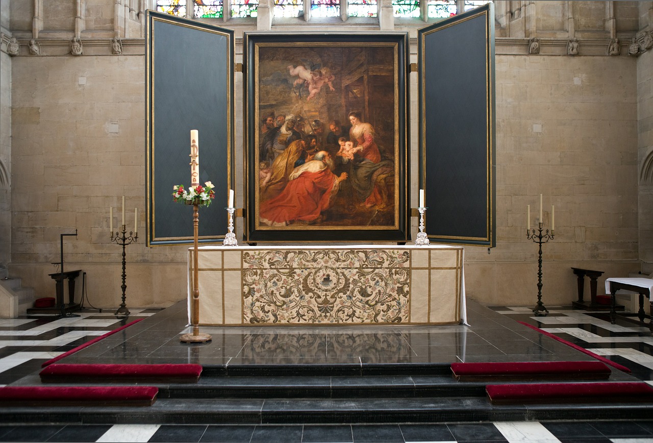 easter tide altar kings college chapel free photo