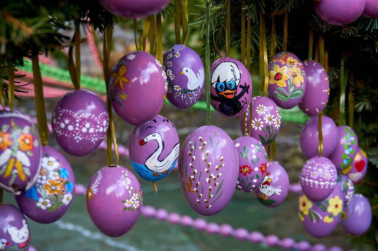 easter well  bieberbach  easter eggs free photo
