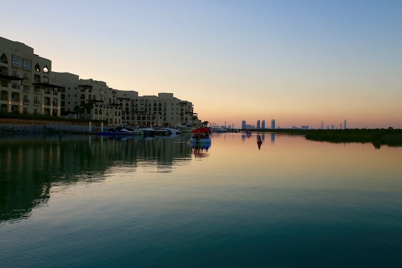 eastern mangroves  abu dhabi  sunset free photo