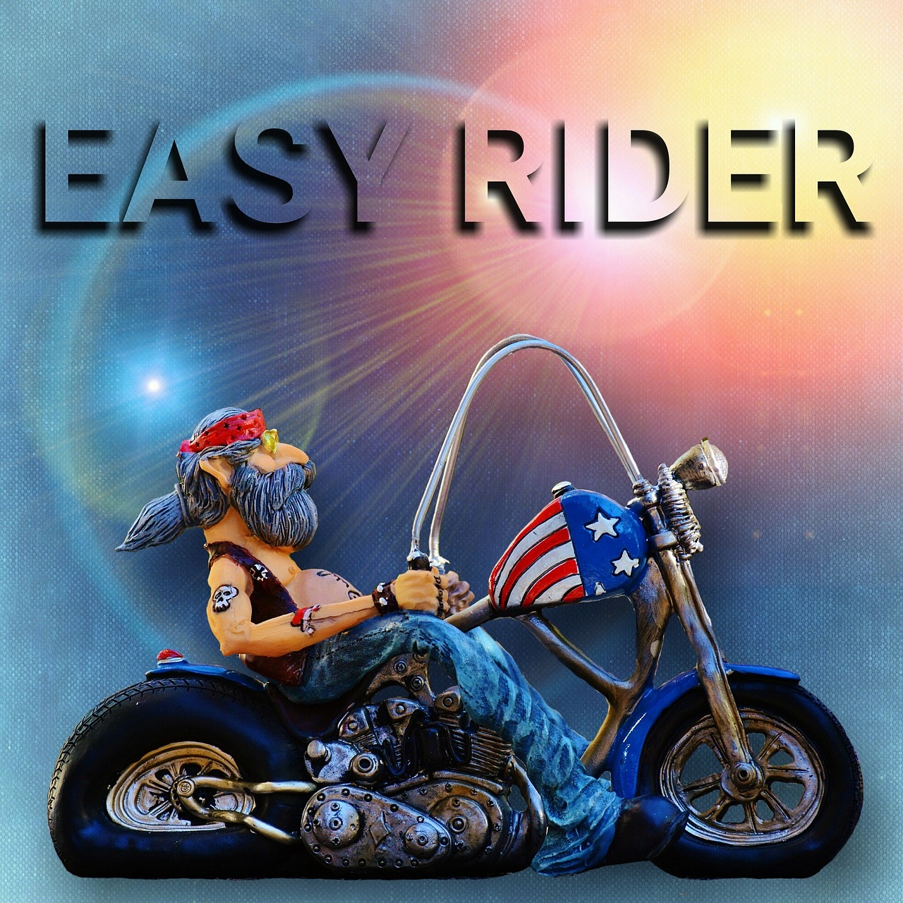 easy rider biker tattooed free photo