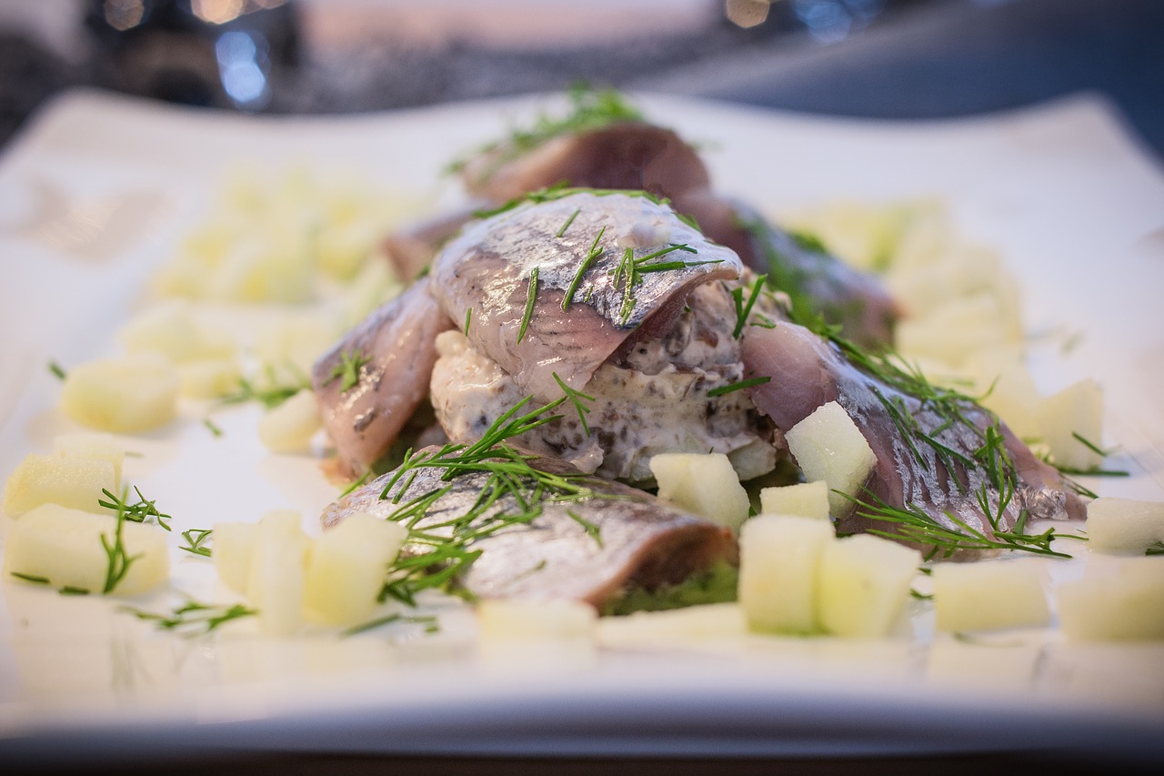 eat soused herring fish food free photo