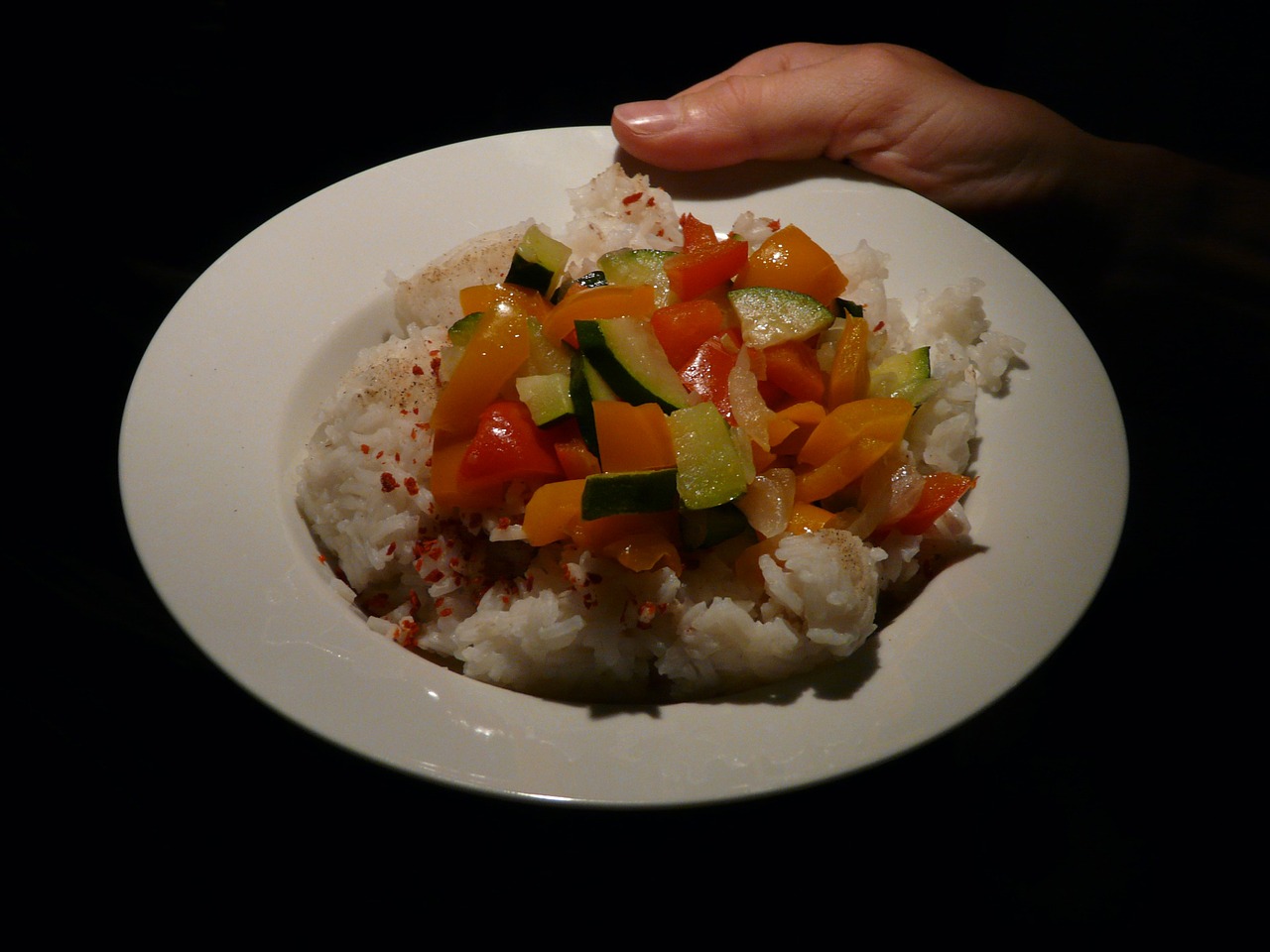eat rice dish paprika free photo