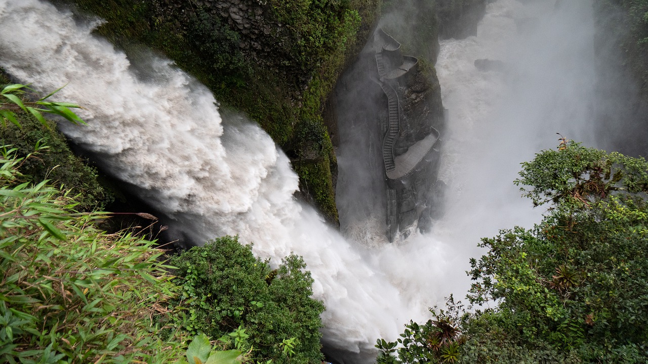 ecuador  banos  waterfall free photo