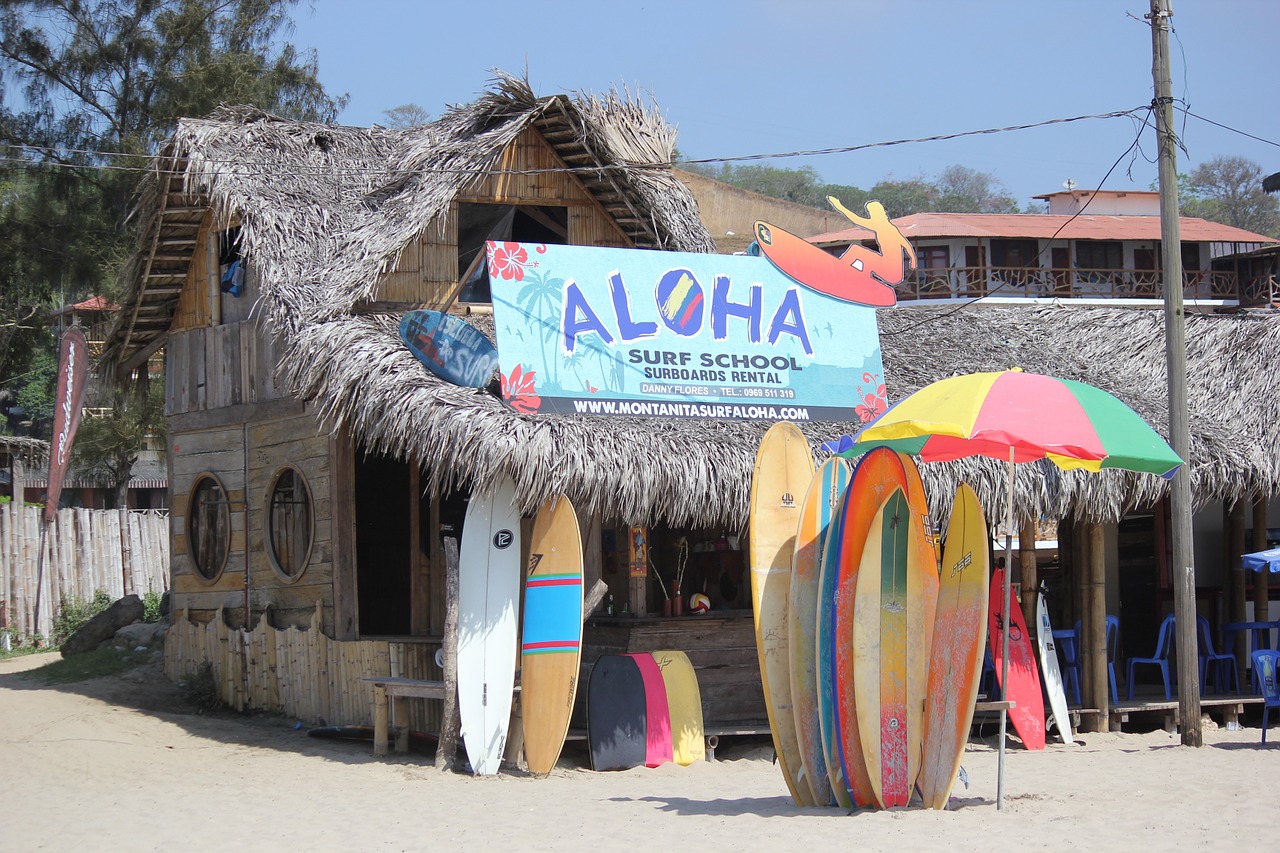 ecuadorian beach montañita surf free photo