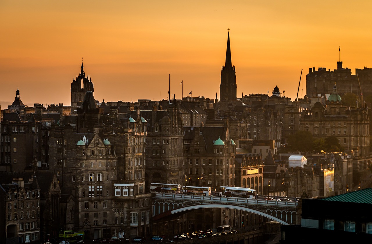 edinburgh scotland sunset free photo