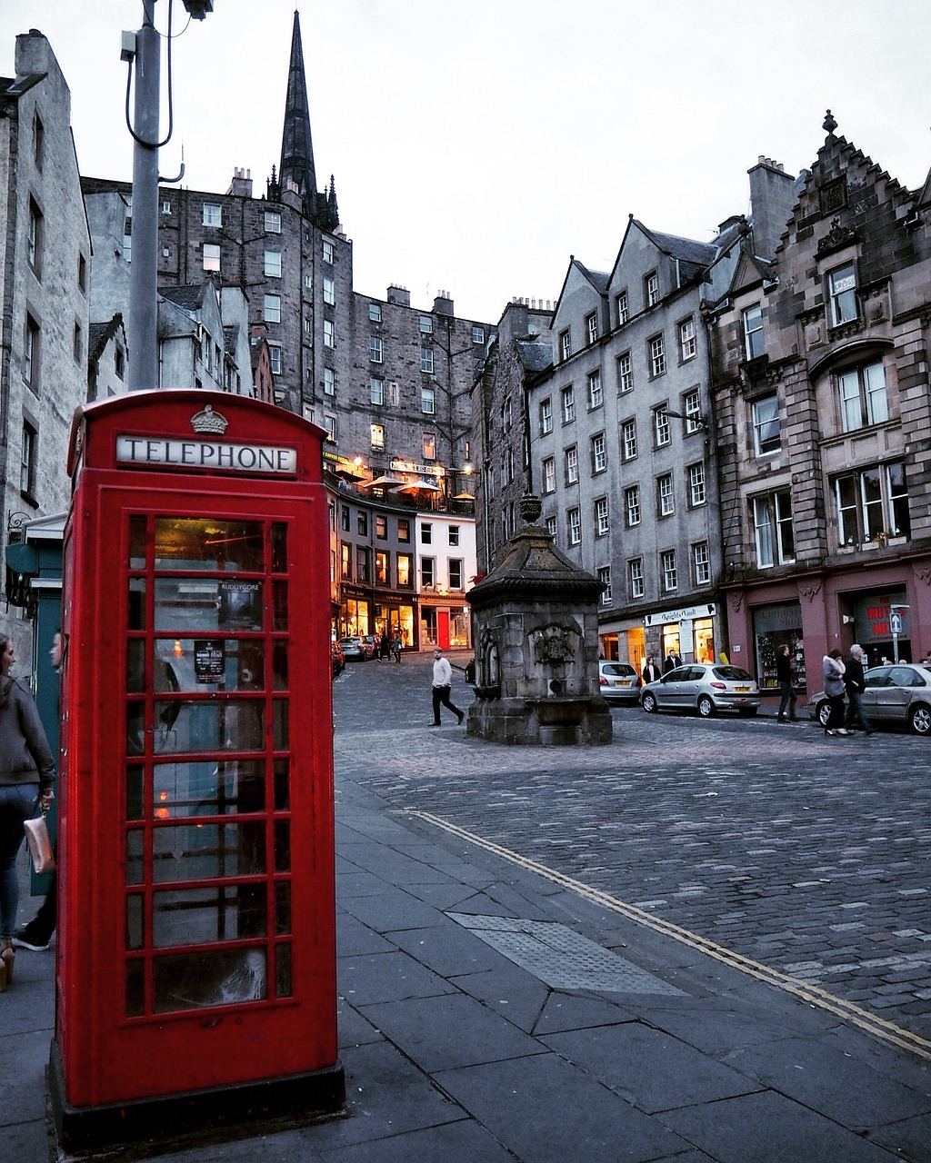 edinburgh red phone booth scotland free photo