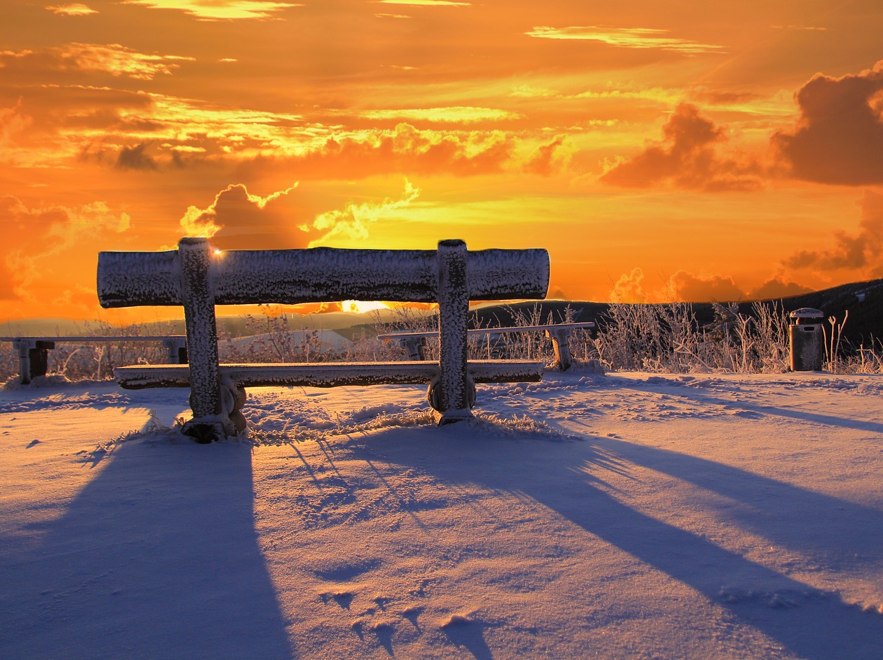 edits sunset bench free photo