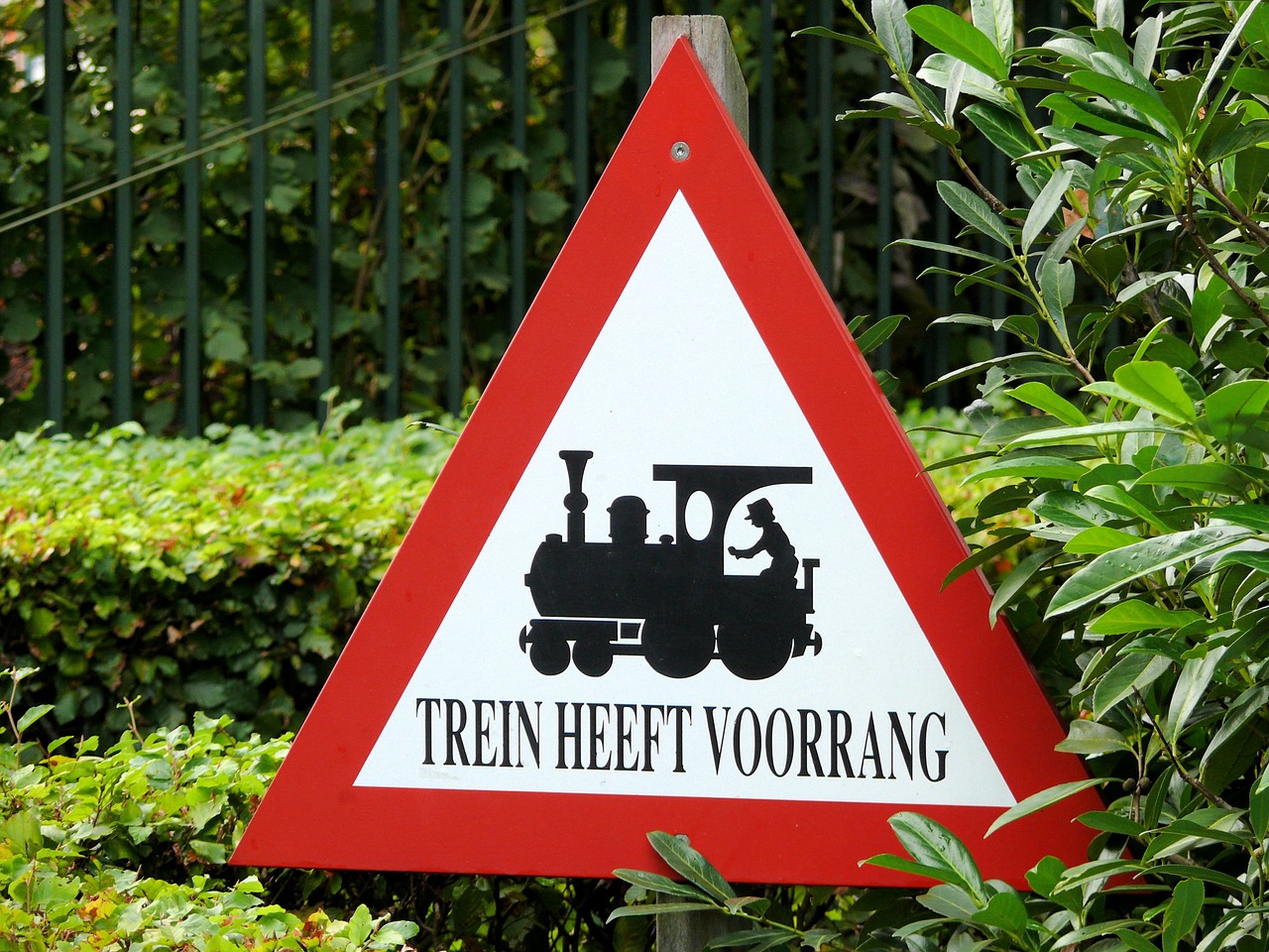 warning sign train efteling free photo