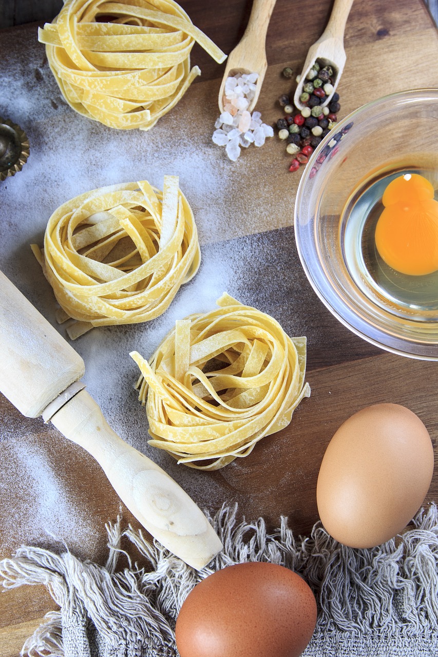 egg pasta wood free photo
