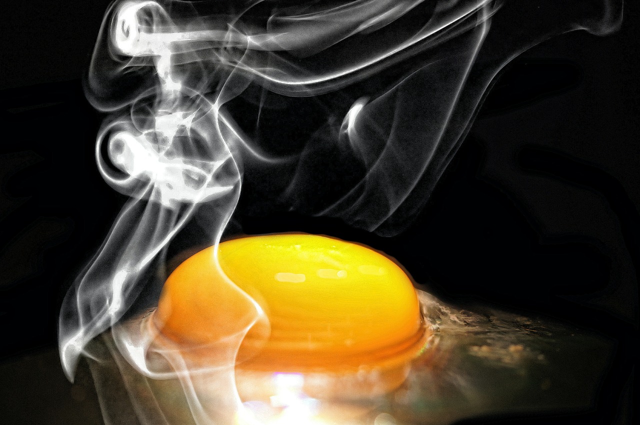 egg frying steam free photo