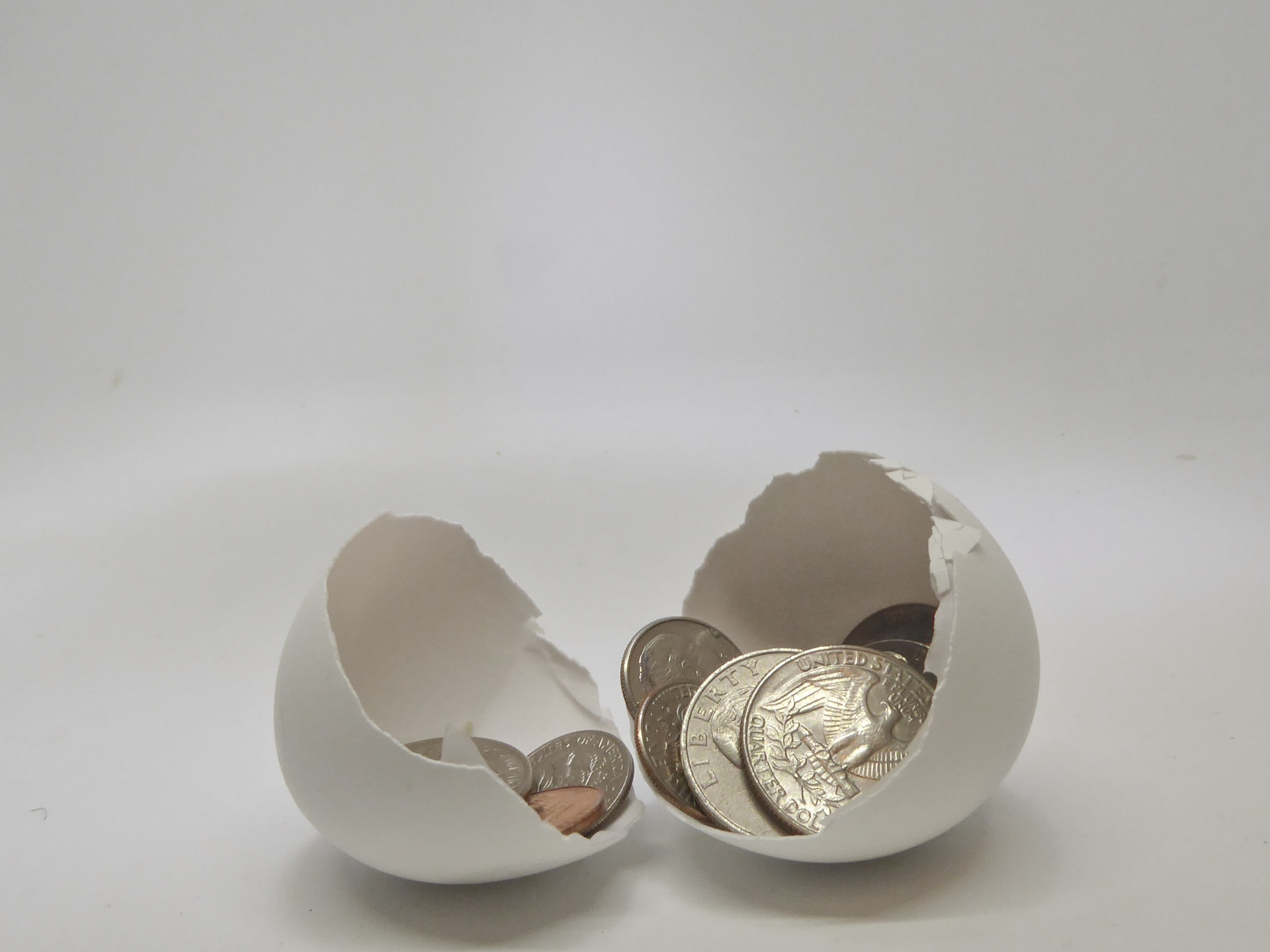 egg money coins egg shell free photo