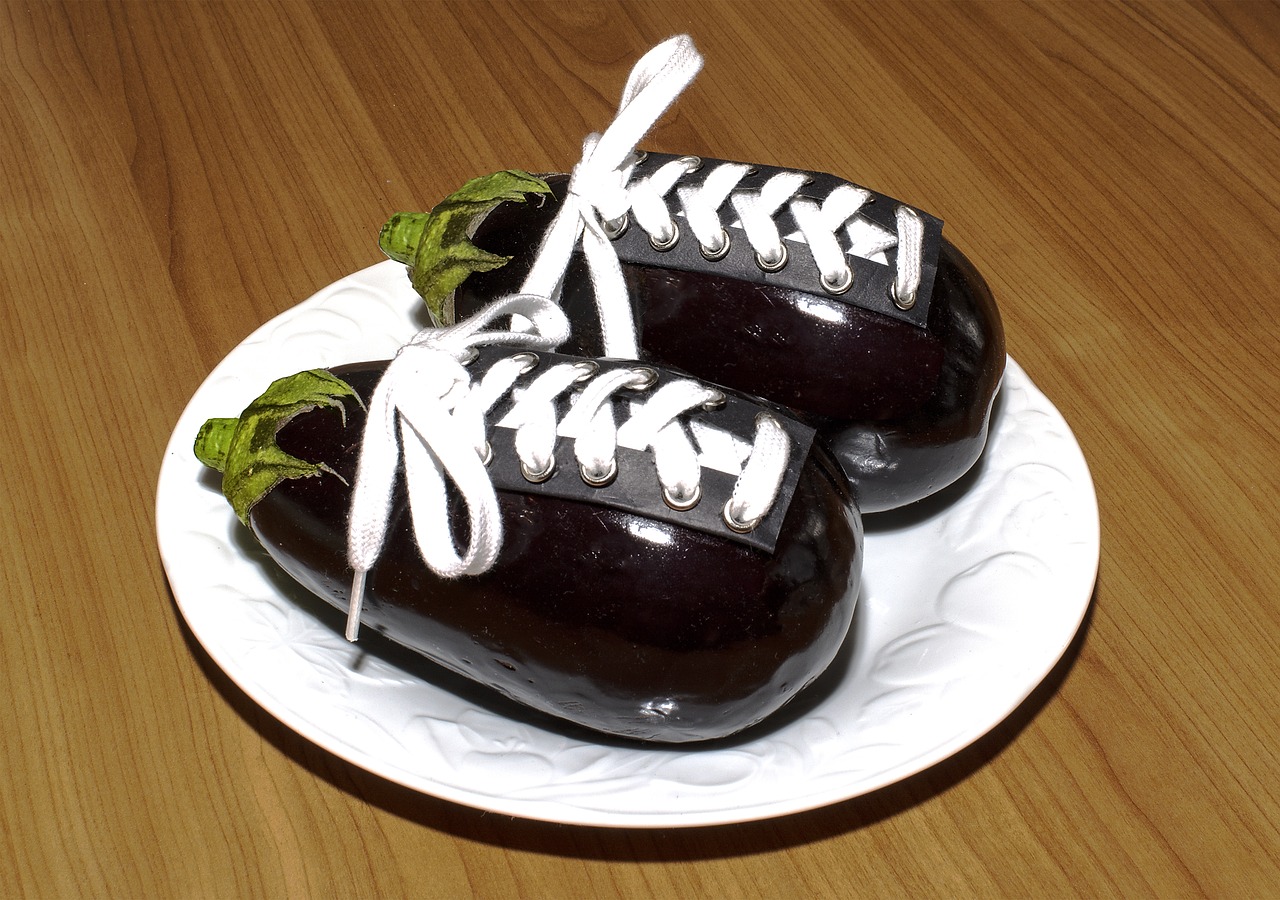 eggplant shoes vegetables free photo