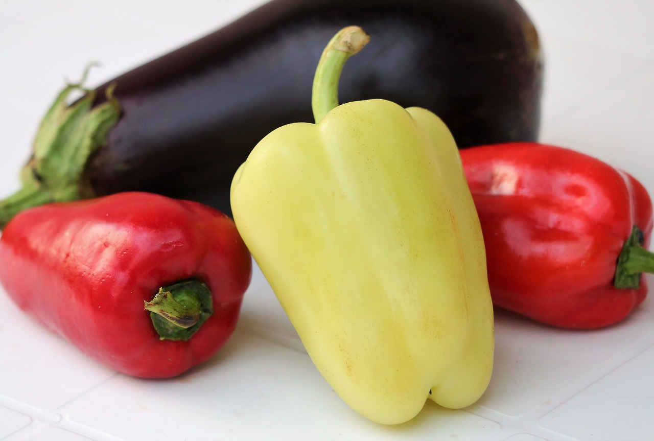 eggplant  peppers  red free photo