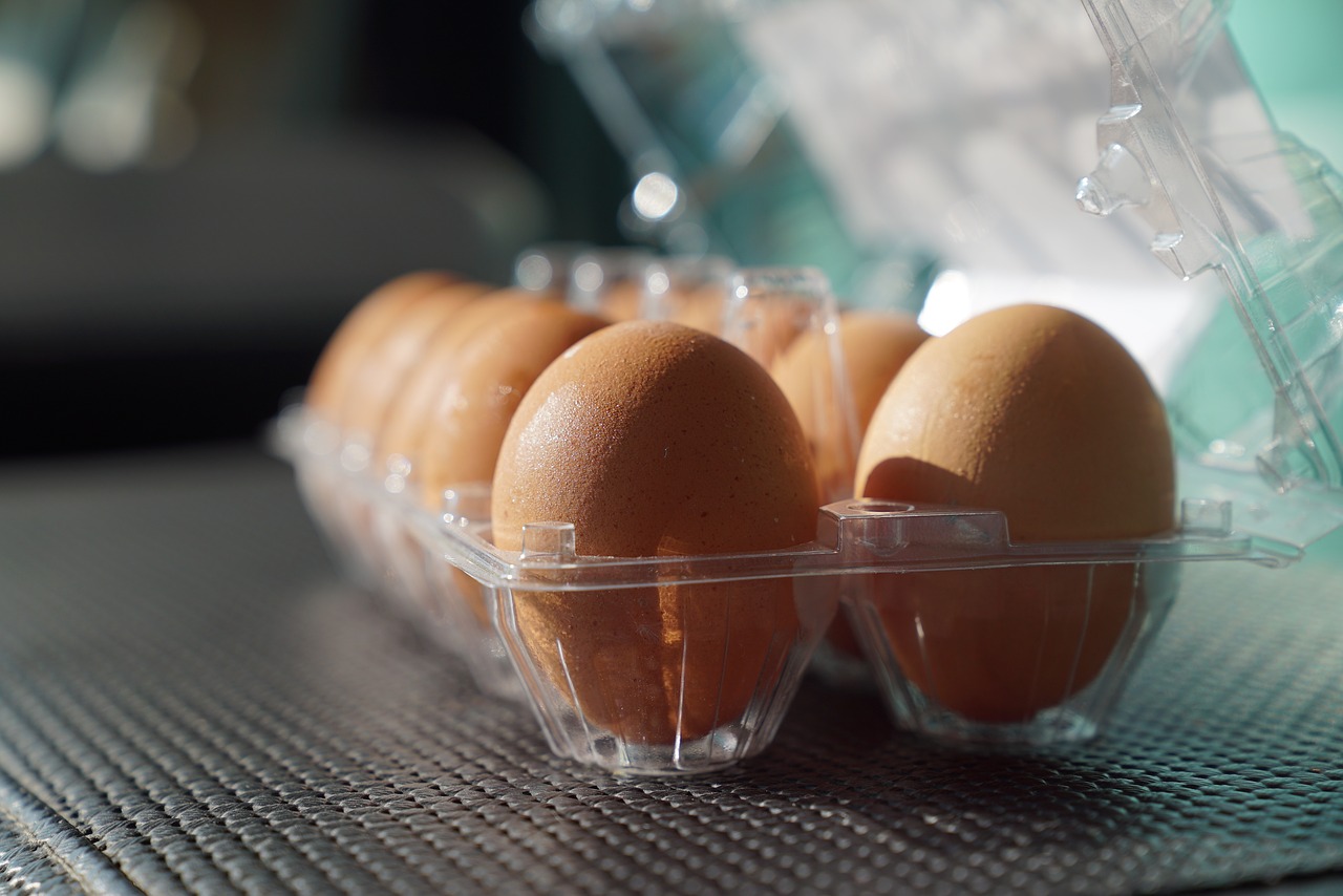 eggs eggs in a tray supermarket free photo