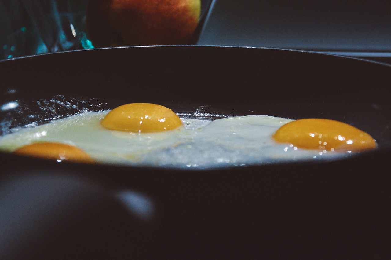 eggs pan frying free photo