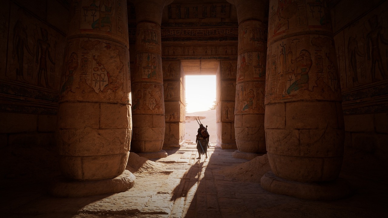 egypt tomb columns free photo