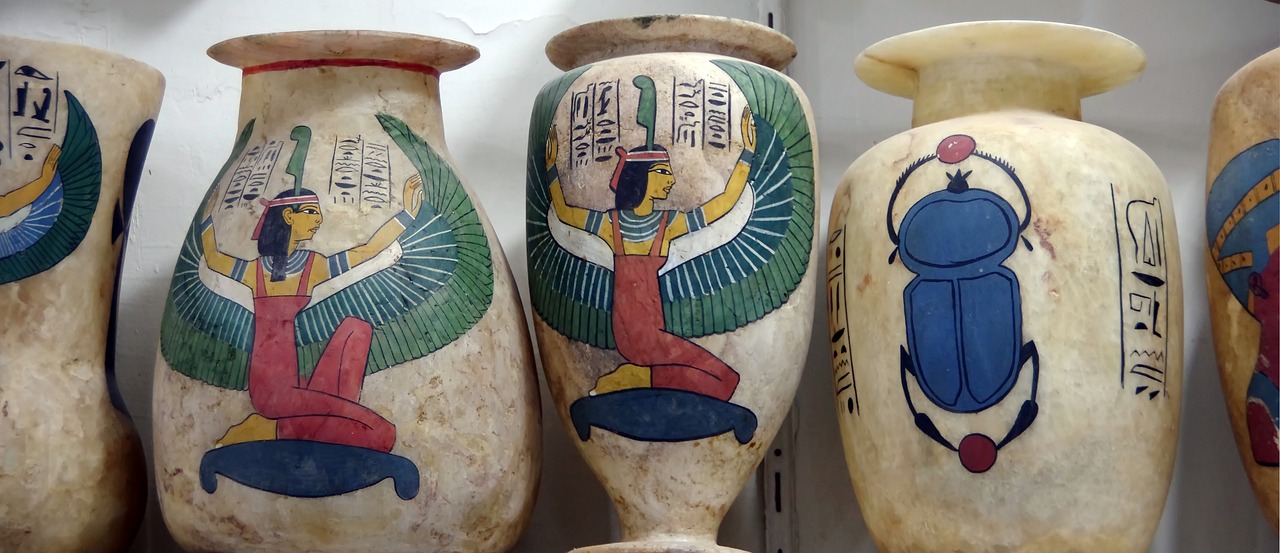 egypt bazaar vases free photo