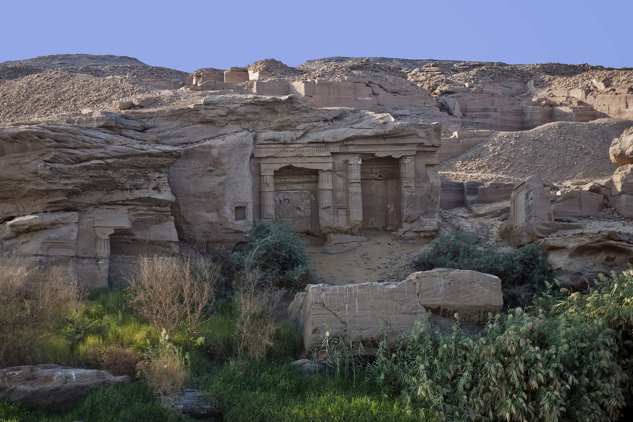 egypt tombs rock carved free photo