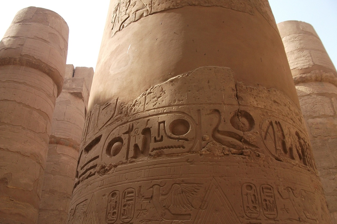 egypt columnar temple pillar free photo