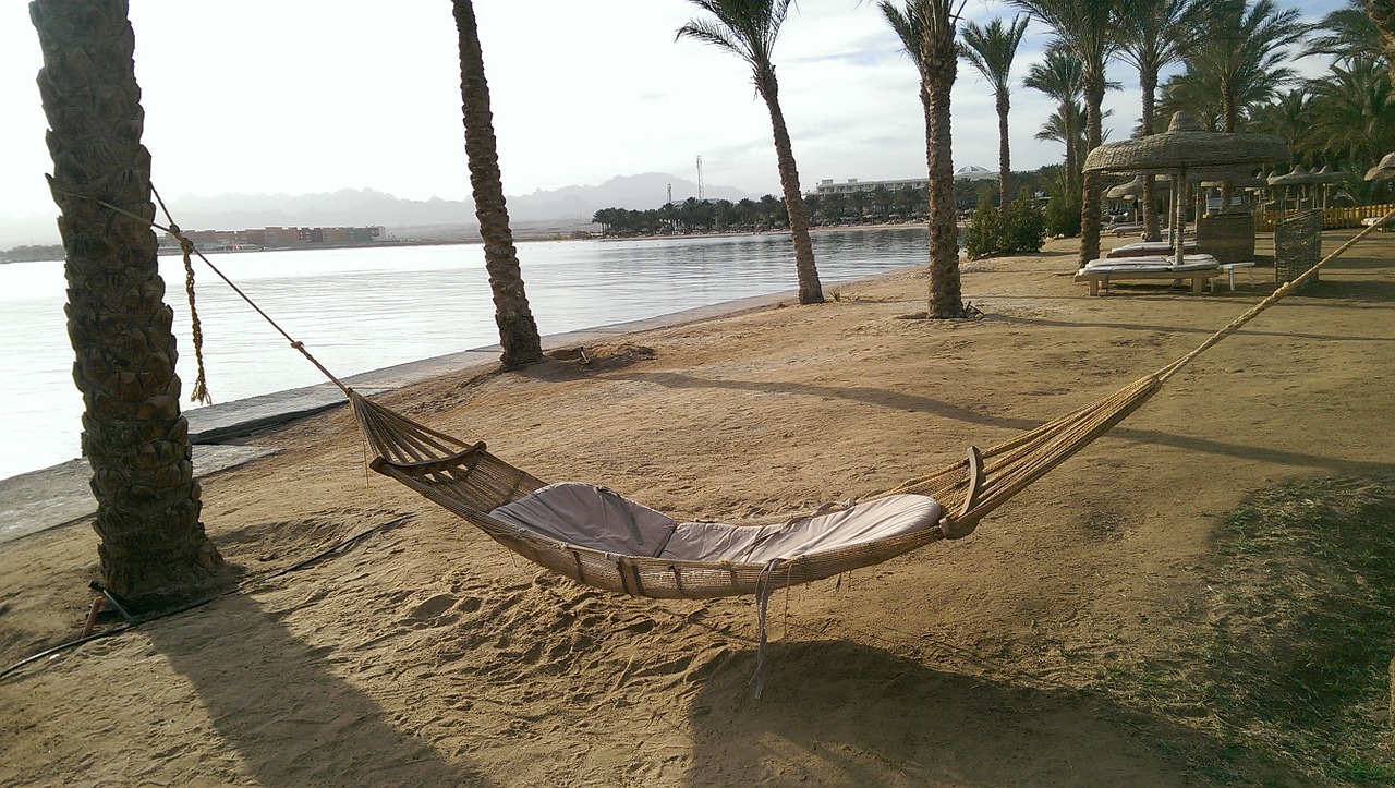 egypt beach hammock free photo