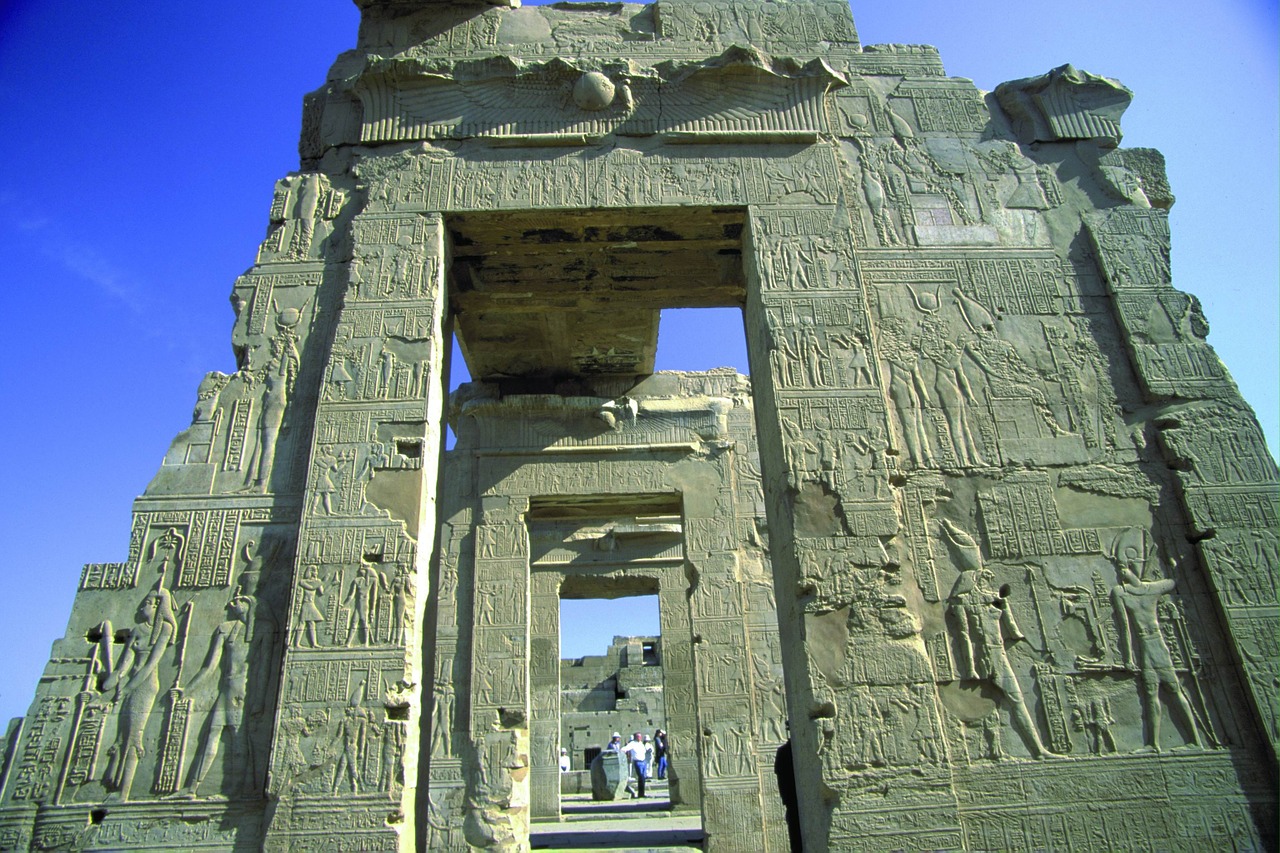 egypt views stone gate scenery free photo