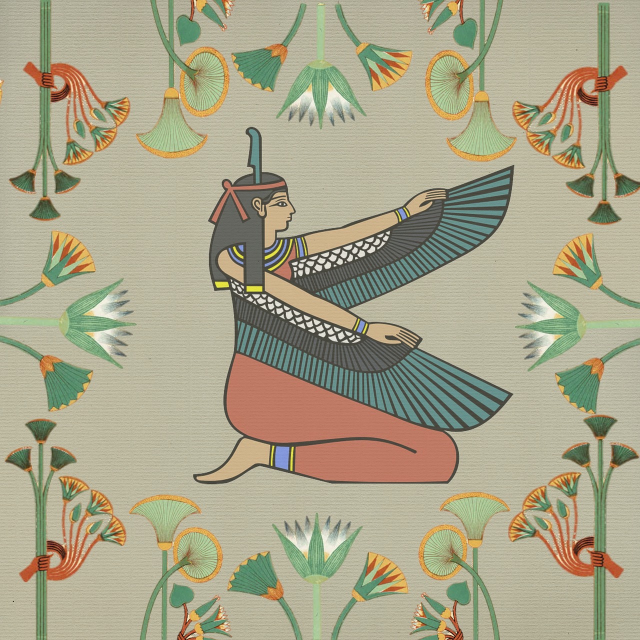egyptian woman wings free photo