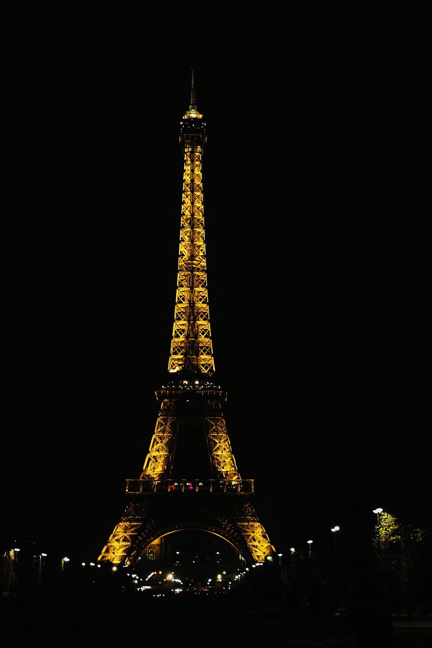 eiffel night light free photo