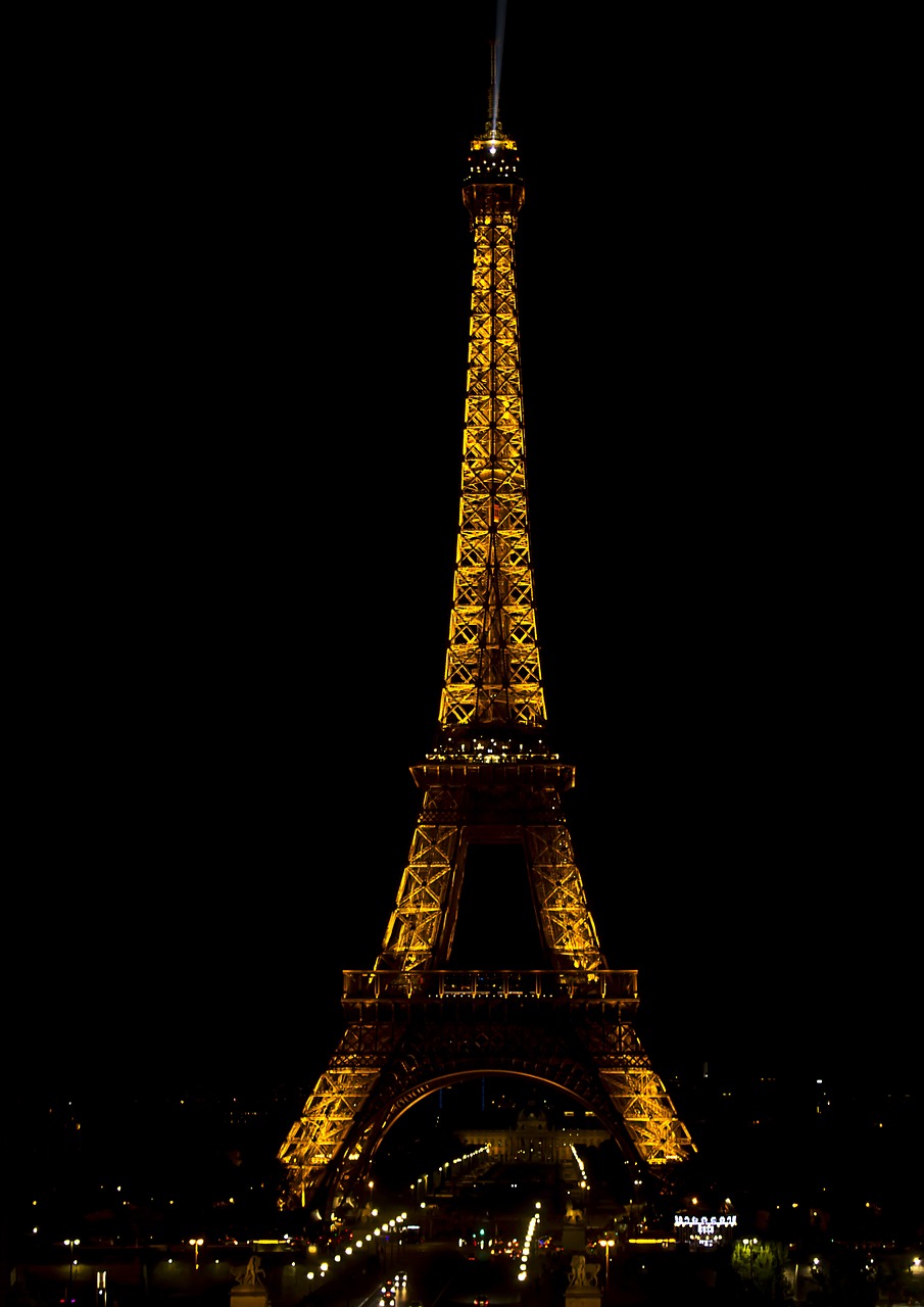 eiffel night light free photo