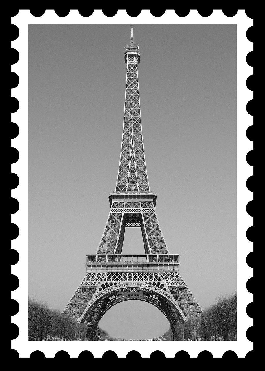 eiffel tower postage postage stamp free photo
