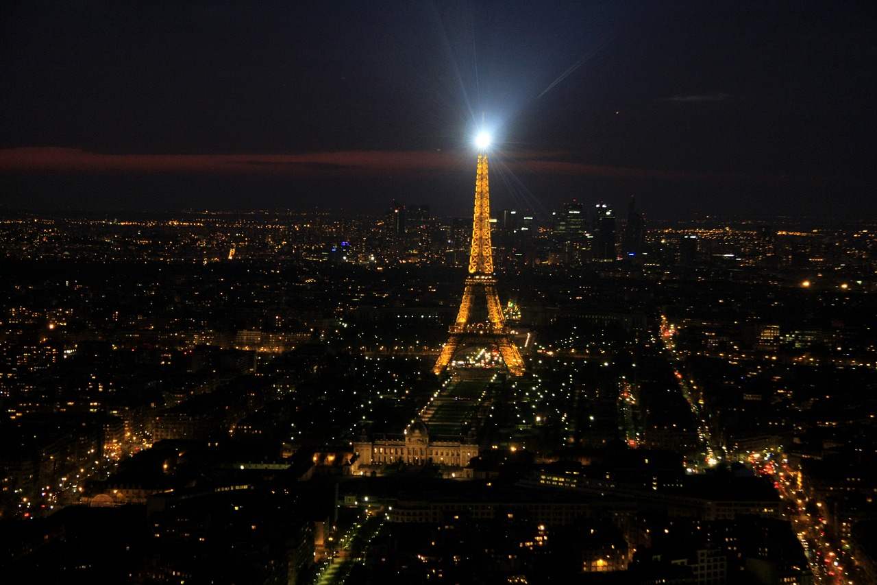 eiffel tower night paris free photo