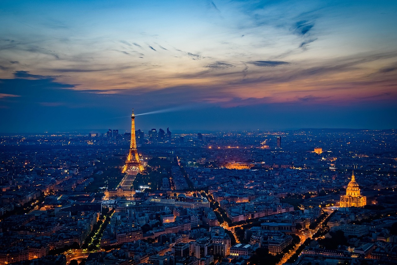 eiffel tower sunset landmark free photo