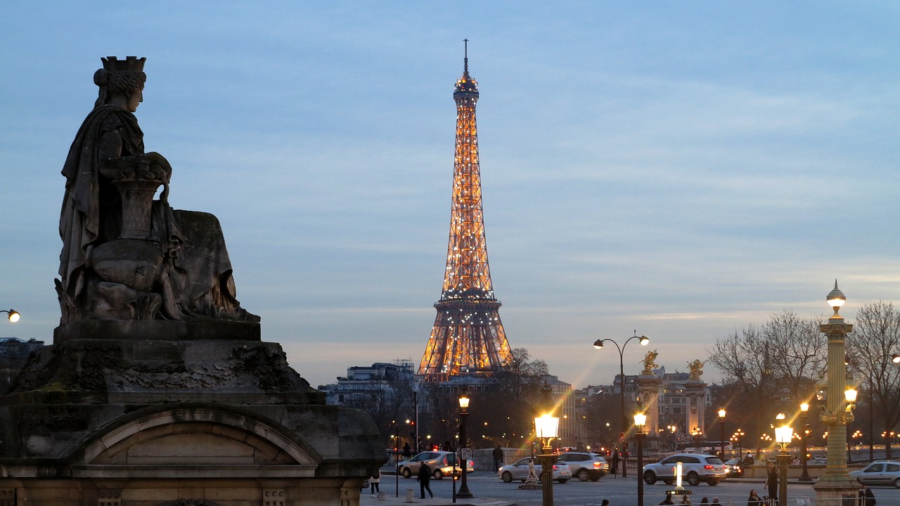 eiffel tower at night paris france free photo