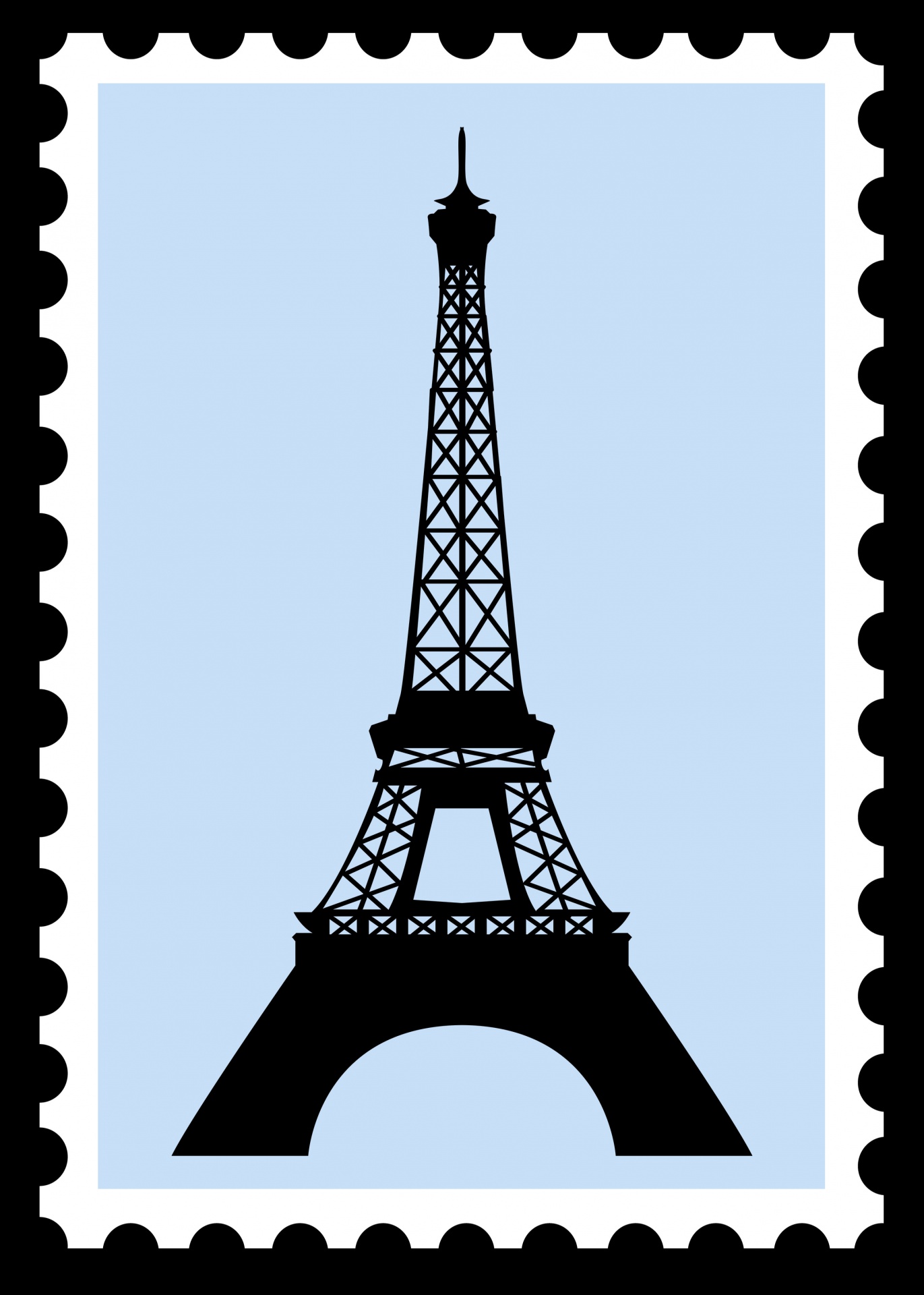 eiffel tower postage stamp free photo