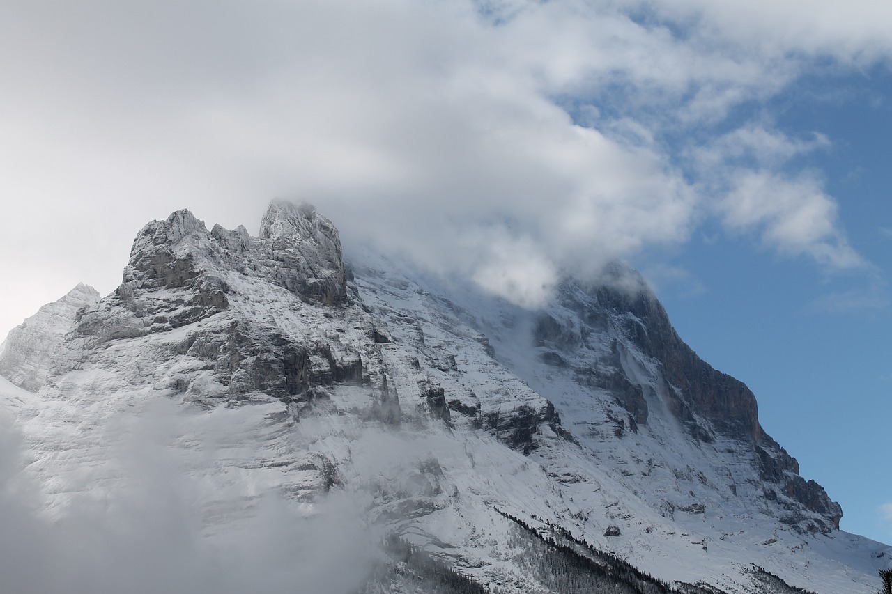 eiger mountain clouds free photo