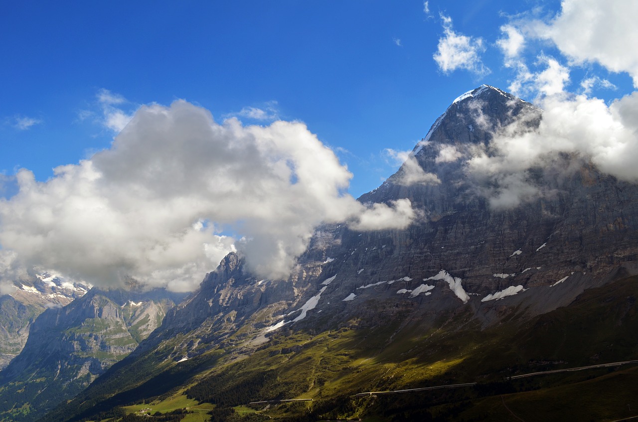 eiger north face panorama alpine free photo