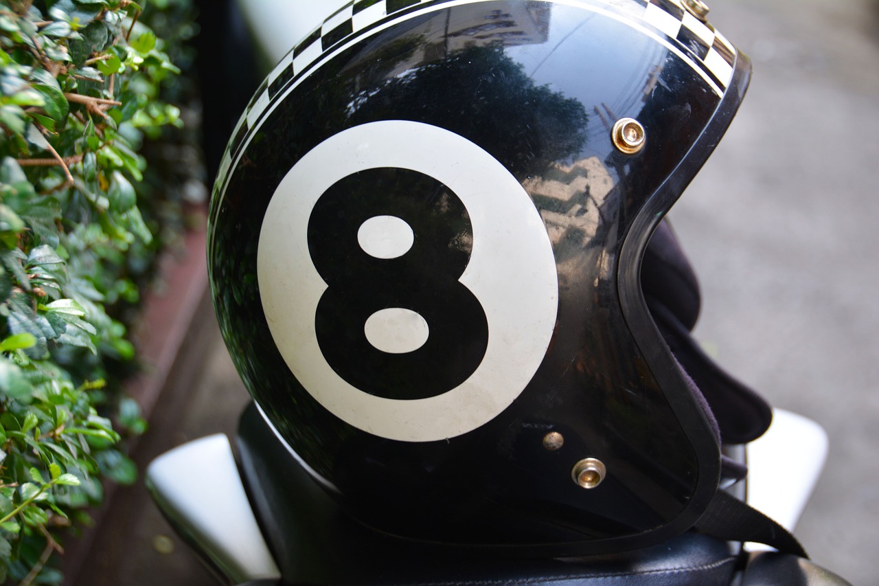 eight motorbike helmet lid free photo
