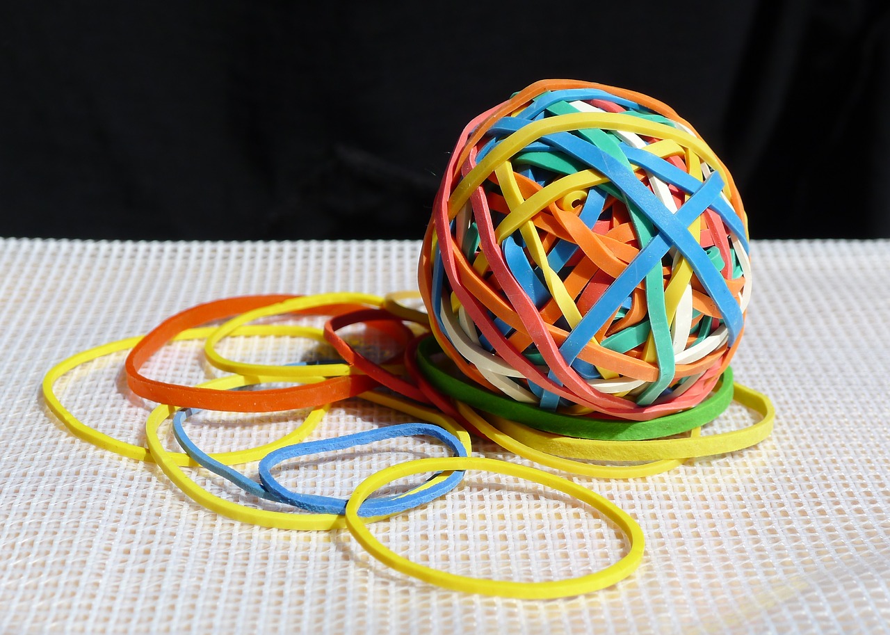 elastic bands colour ball free photo