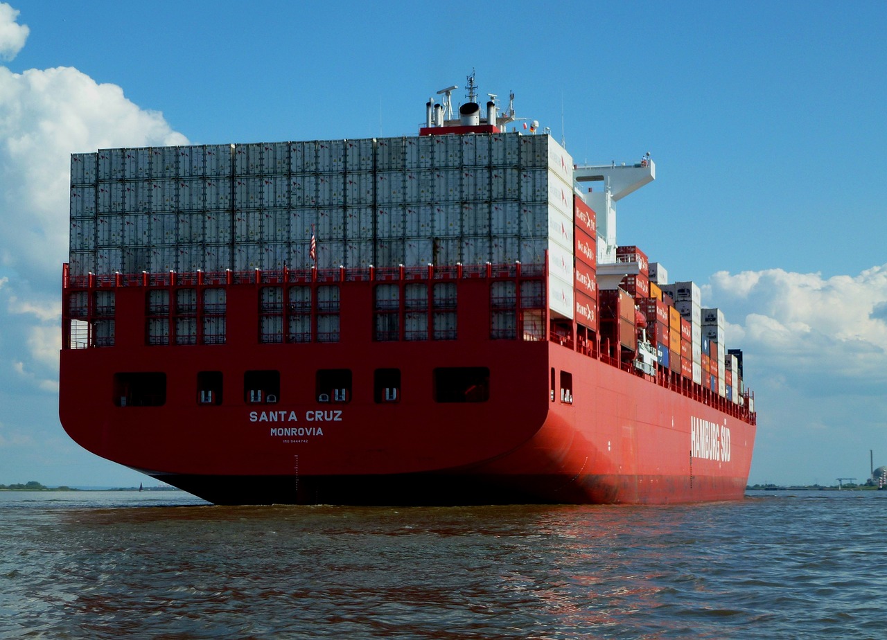 elbe container ship navigation free photo