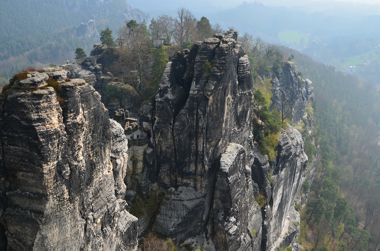 elbe sandstone mountains saxon switzerland panoramic view from the tower free photo