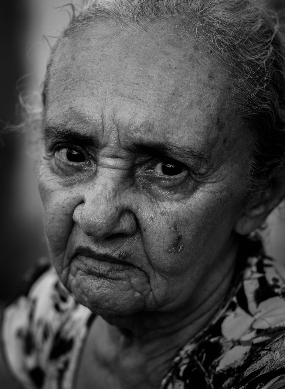 elderly black and white photo free photo