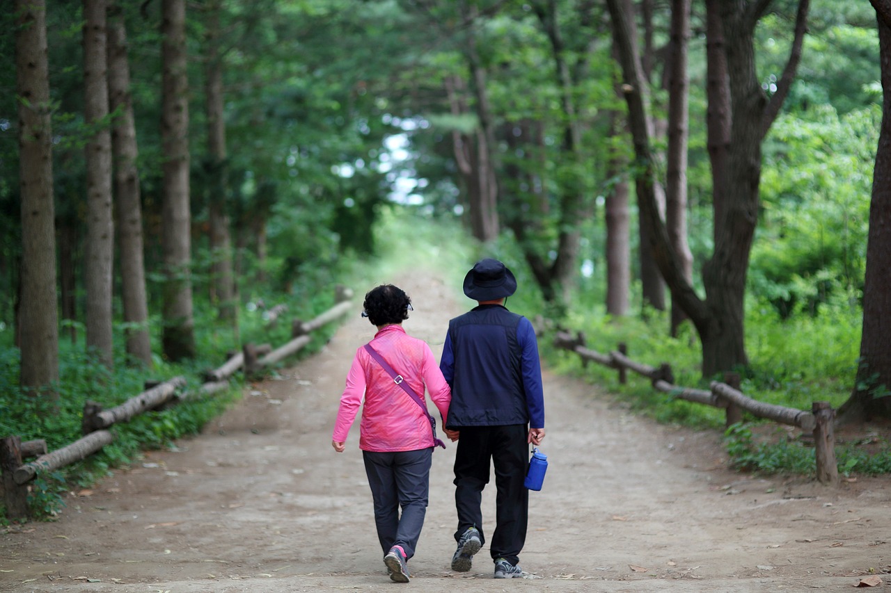 elderly couple 다정히 hand free photo