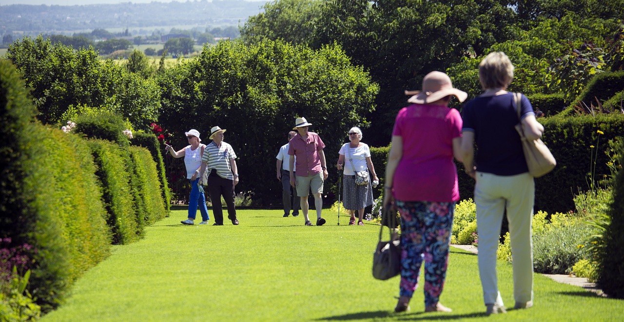 elderly visitors rhs garden hyde hall free photo