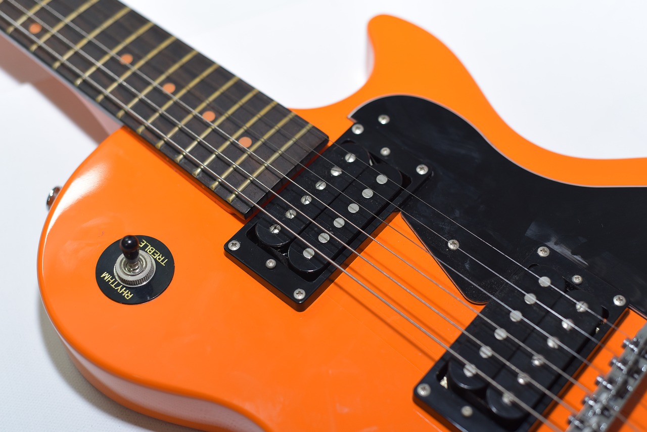 electric guitar orange guitar free photo