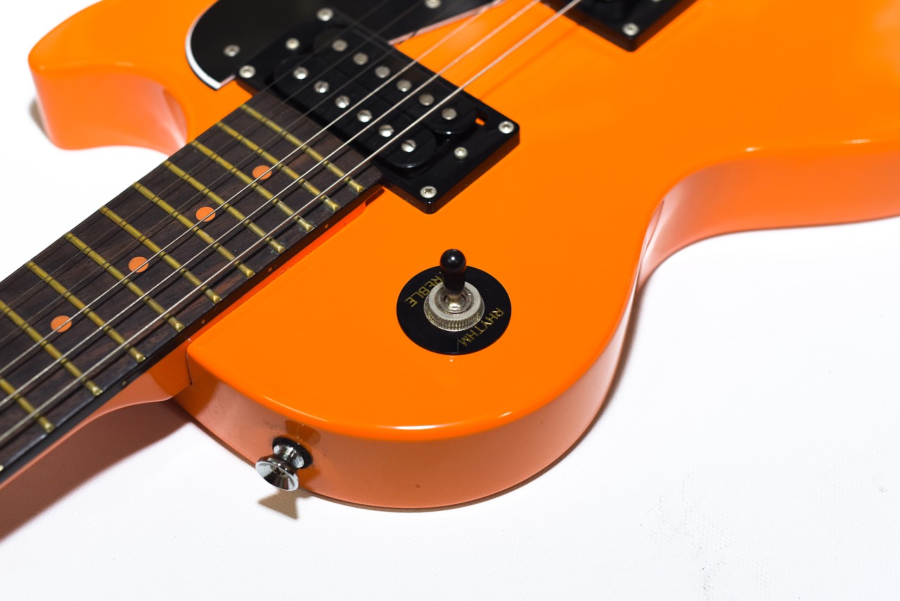 electric guitar orange guitar free photo