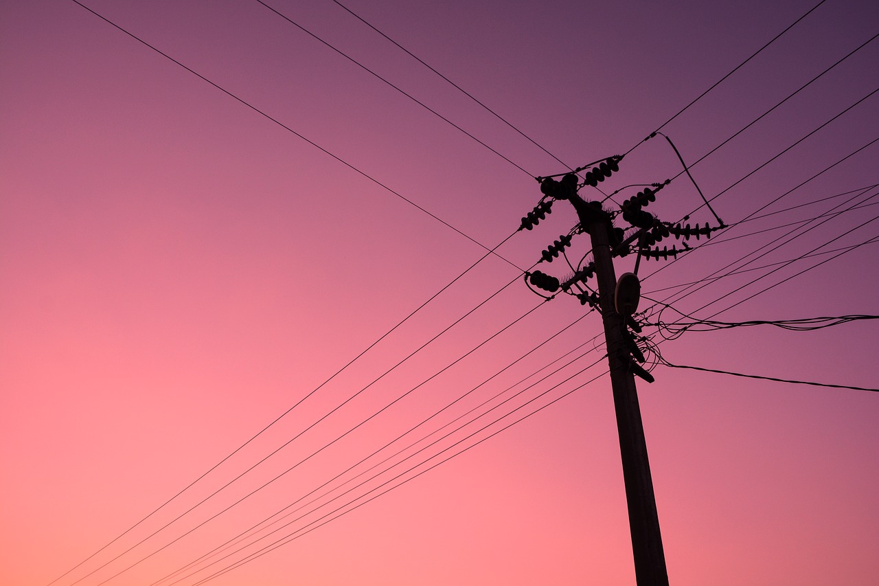 electric pole the sky at sunset turkey free photo