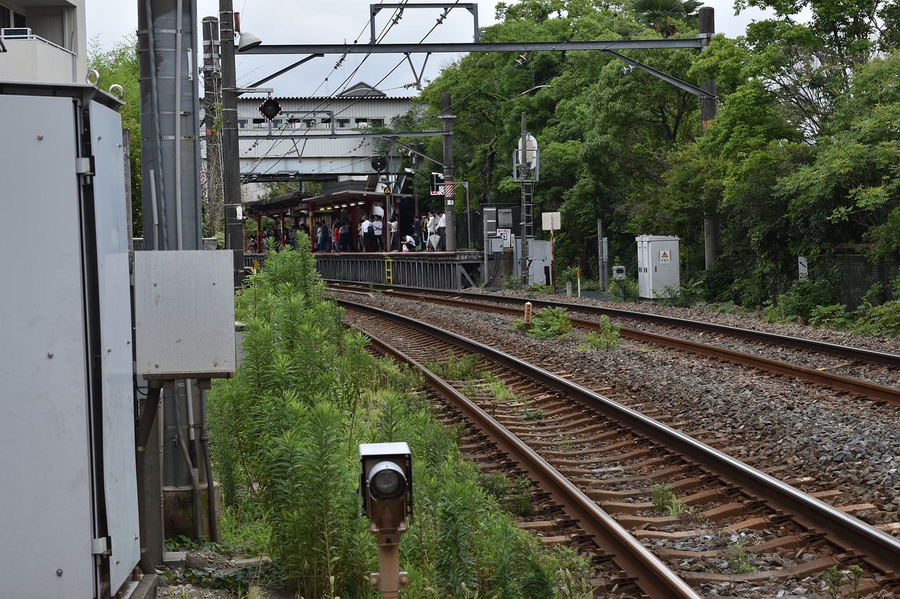 electric train station track free photo