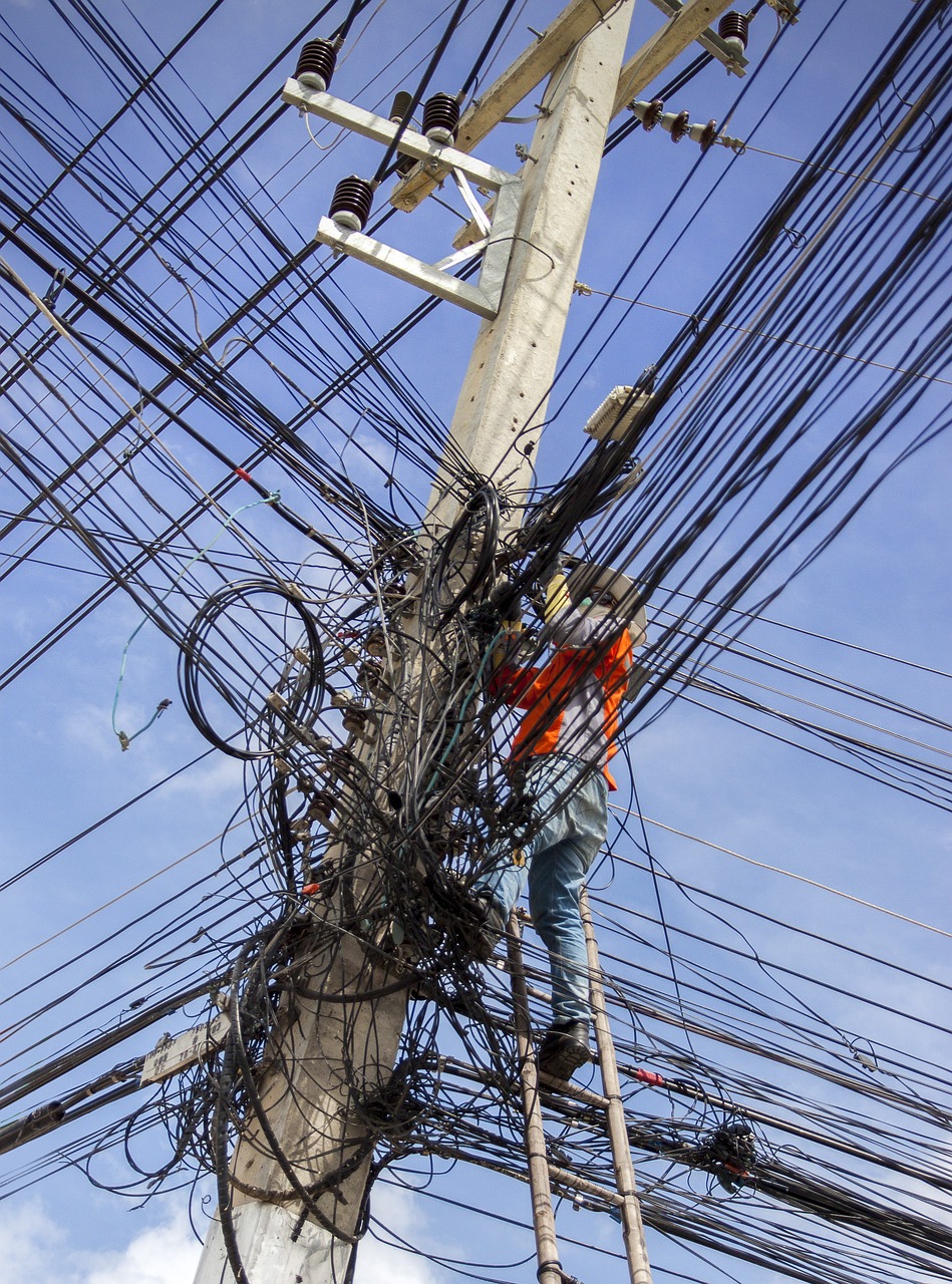 electrical cable mess energy electricity free photo