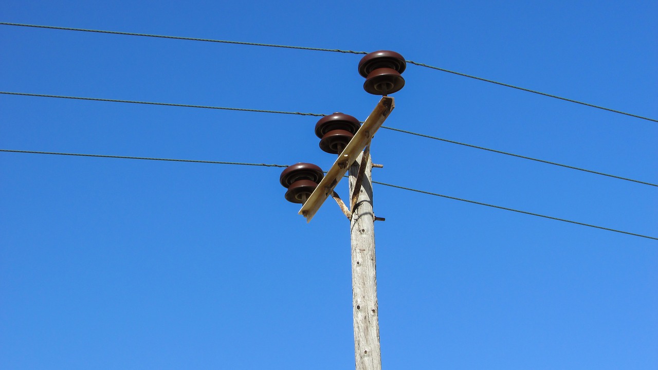 electricity pole line free photo